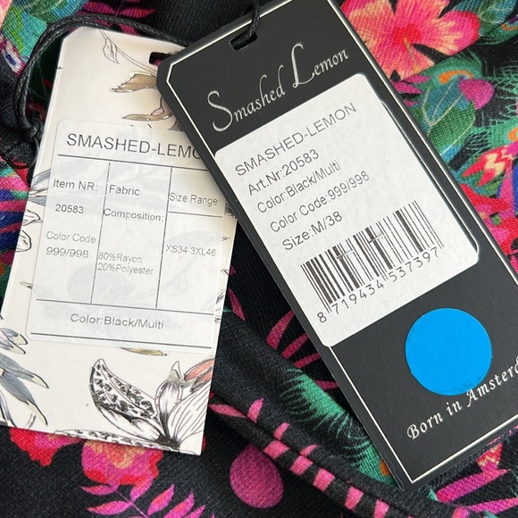 SMASHED LEMONS | Peacock Tropical long sleeve Dress NWT - Picture 11 of 11